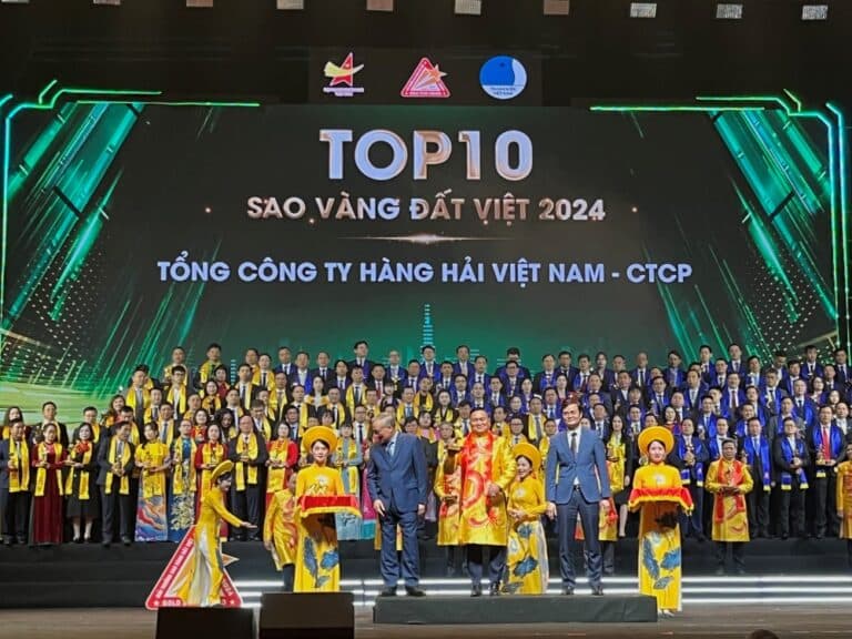 TỔNG CÔNG TY HÀNG HẢI VIỆT NAM VIMC ĐỨNG TRONG TOP 10 SAO VÀNG ĐẤT VIỆT NHỜ 5 GIÁ TRỊ CỐT LÕI
