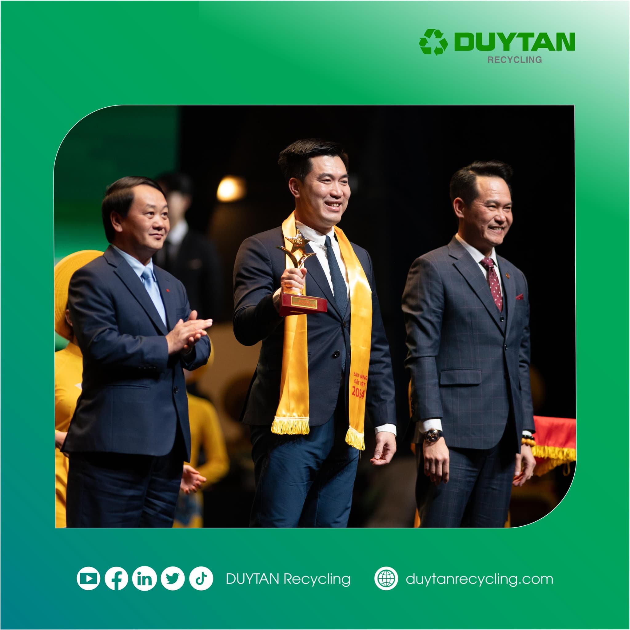 DUYTAN RECYCLING VINH DANH GIẢI THƯỞNG SAO VÀNG ĐẤT VIỆT