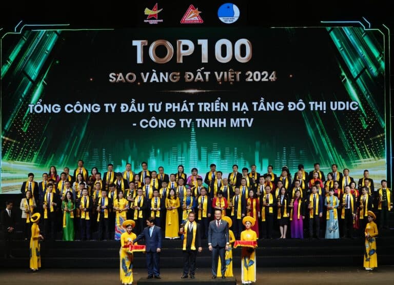 UDIC NHẬN DANH HIỆU TOP 100 GIẢI THƯỞNG SAO VÀNG ĐẤT VIỆT 2024