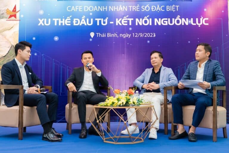 CLB SAO VÀNG ĐẤT VIỆT PHỐI HỢP VỚI HỘI DOANH NHÂN TRẺ THÁI BÌNH TỔ CHỨC THÀNH CÔNG CHƯƠNG TRÌNH CÀ PHÊ DOANH NHÂN SỐ ĐẶC BIỆT, CHỦ ĐỀ: “XU HƯỚNG ĐẦU TƯ – KẾT NỐI NGUỒN LỰC”