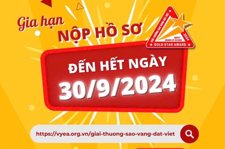 GIA HẠN THỜI GIAN ĐỀ CỬ, GIỚI THIỆU THƯƠNG HIỆU THAM GIA GIẢI THƯỞNG SAO VÀNG ĐẤT VIỆT 2024 ĐẾN HẾT NGÀY 30/9/2024