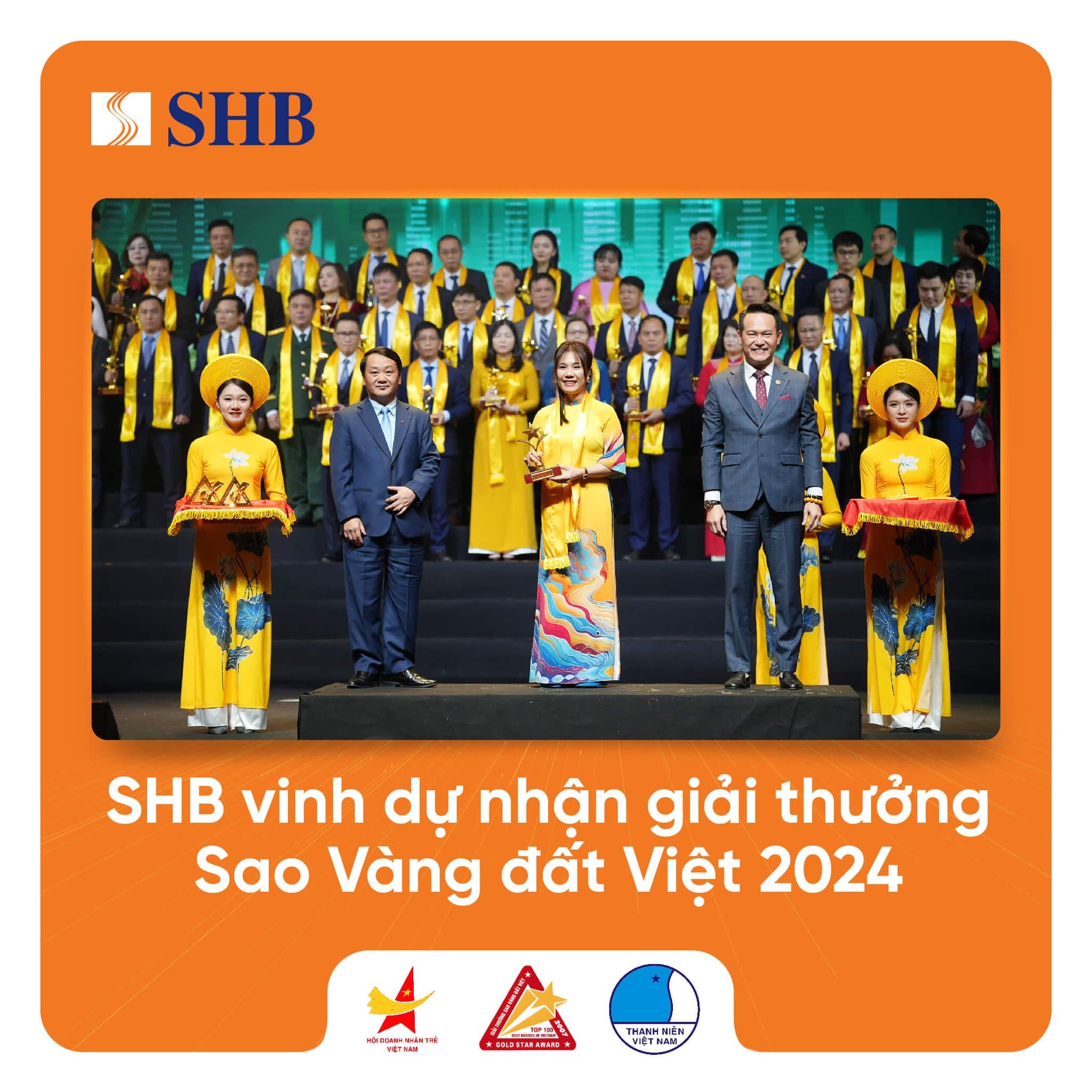 SHB VINH DỰ NHẬN GIẢI THƯỞNG SAO VÀNG ĐẤT VIỆT 2024