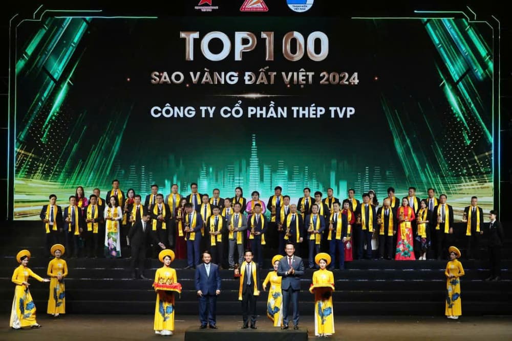 CÔNG TY CỔ PHẦN THÉP VINH DỰ ĐẠT TOP 100 SAO VÀNG ĐẤT VIỆT