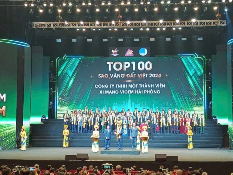 XI MĂNG VICEM HẢI PHÒNG ĐẠT GIẢI THƯỞNG TOP 100 SAO VÀNG ĐẤT VIỆT 2024