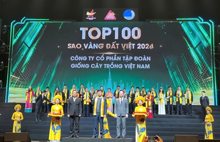 CÔNG TY CỔ PHẦN TẬP ĐOÀN GIỐNG CÂY TRỒNG VIỆT NAM VINASEED VINH DANH TOP 100 SAO VÀNG ĐẤT VIỆT 2024